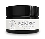 Facial Clay Dead Sea Mud Mask Organic and 100% Natural Face Mask. Original Formula. No Harmful Toxic Chemicals Or Ingredients. Vegan, Cruelty Free. By Christina Moss Naturals (8oz).