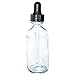 (Pack of 12) 2 oz. Clear Boston Round with Black Glass Dropper