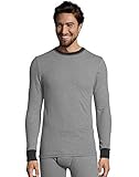 Hanes Mens Fusion Crew Neck Long Sleeve Cotton Thermal Shirt