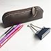 SAIBANG Vintage Leather Pencil Case with Zipper, Handmade Genuine Leather Stationery Art Supplies College Office Pencil Holder Pen Case Pouch Unisex