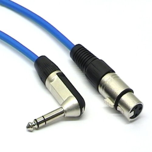 10m Balanced Microphone Cable XLR 3 Pin Female to Right Angle TRS Jack