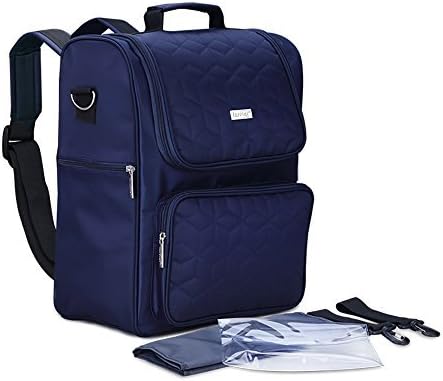 Wide Open Designer Baby Diaper Backpack with Stroller Straps, Waterproof &amp; Large Capacity &amp; Insulated Pocket For Mom &amp; Dad -Blue