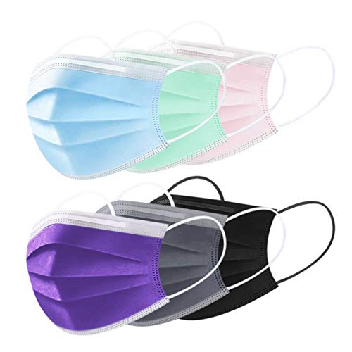 Disposable Face Masks, 3 Ply Face Masks with Elastic Earloop of 50 Pack