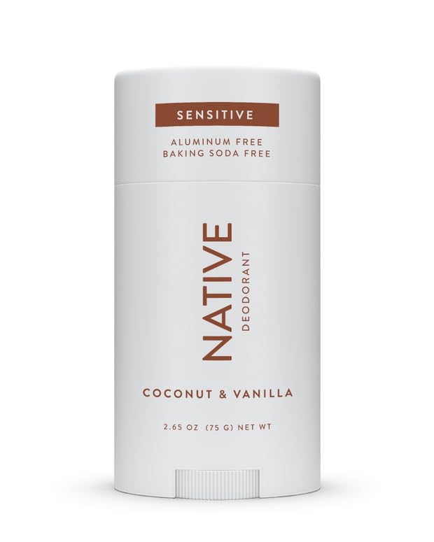 Native Sensitive Deodorant Contains Naturally Derived Ingredients, 72 Hour Odor Control | Deodorant for Women & Men, Aluminum Free with Baking Soda, Coconut Oil and Shea Butter, Coconut & Vanilla