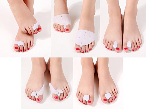 Bitly Toe Separators, Bunion Relief and Ball of Foot Cushions Kit-5 Pairs of BunionPals and Metatarsal Pads