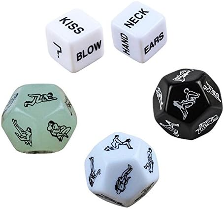 Amazon.com: Adulto dados (juego de 5) Sexo dados para pareja, 12 Lados posición sexual dados para despedidas de soltero o adulto parejas regalo de novedad, juguete divertido dados para juego de Love