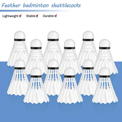 Badminton Birdie, 12 Pack Duck Feather Badminton Shuttlecocks with