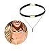 HongNi Fashion Black Women Velvet Choker Necklace Pendant Chain Of Gold Bar Choker
