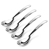 WCountFair Stainless Steel Round Soup Spoons 6.5inches Table Dinner Seving Spoon,Set of 4 (6.5inch)