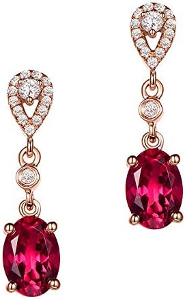 Red 14k Rose Gold Ruby Peridot Earring Diamond Agate Gemstone Jade Drop Garnet Earrings Women
