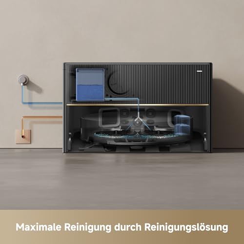 X50 Master Staubsaugerroboter mit 24,9cm Basisstation, automatisches Nachfüllen und Entleeren, Nachlaufsystem, AI Hindernisvermeidung und 360° Navigation, 20.000 Pa