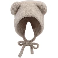 OATSBAS Fleece Beanie Hats for Women Men Bear Safety Hat  display picture 2