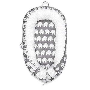 Mamibaby Baby Lounger, Ultra Soft 100% Cotton & Breathable Fiberfill Newborn Lounger, Portable Adjustable Infant Floor…