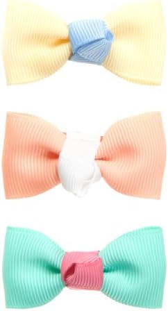 Filii Girls Bright Polkadot Snap Hair Bows (3pcs) (Pastel)
