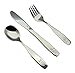 Exzact Children's Flatware Kids Silverware 18pcs/Toddler Utensils - 6 x Forks, 6 x Dinner Knives, 6 x Spoons - Dishwasher Safe - Engraved Dog Cat Bunny