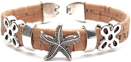 7.1inch starfish cork women bracelet handmade natural jewelry BR-106