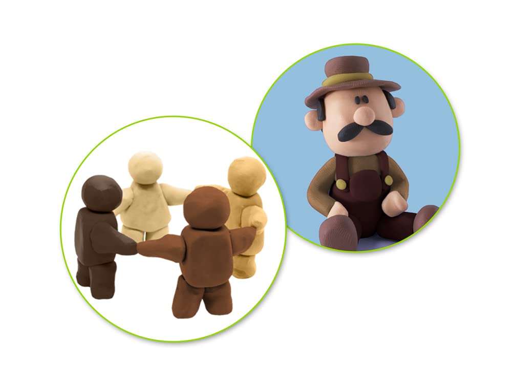 Colors of The World Modelling Clay - Beige, Tan, Light Brown, Dark Brown, and More - 12 Piece - 5.3 Oz