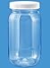 BearCreekMall (Pack of 6) 16 Oz. Clear Plastic PET Round Wide-mouth Jars with White Caps