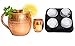 Moscow Mule Copper Mug Set by FelMark 100% Pure Copper Cup with Solid Copper Shot Glass & Ice Ball Maker Mold 16 Oz Hammered Mug with Welded Handled & 2 Oz. Jigger plus a 4 Round Ice Balls Mold