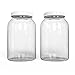 Hxeredue YuanKanJu KombuJars Kombucha Jar 1 Gallon Glass (2 Pack) Brewing Fermenting Storage Bottle, with Plastic Lid, Thermometer Adhesive Strip, Cloth Cover, and Band