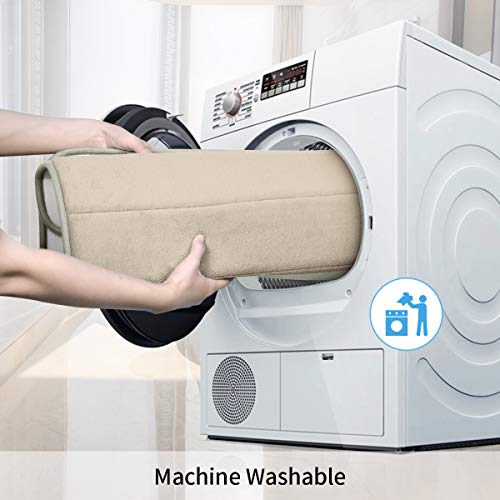 Memory Sponge Bathroom Non Slip mat, Bathroom Kitchen Floor mat, Soft and Comfortable, Machine Washable and Easy to Dry, Thick, Super Absorbent, Coral Velvet Bathroom Carpet (23.6x35.4, Camel)