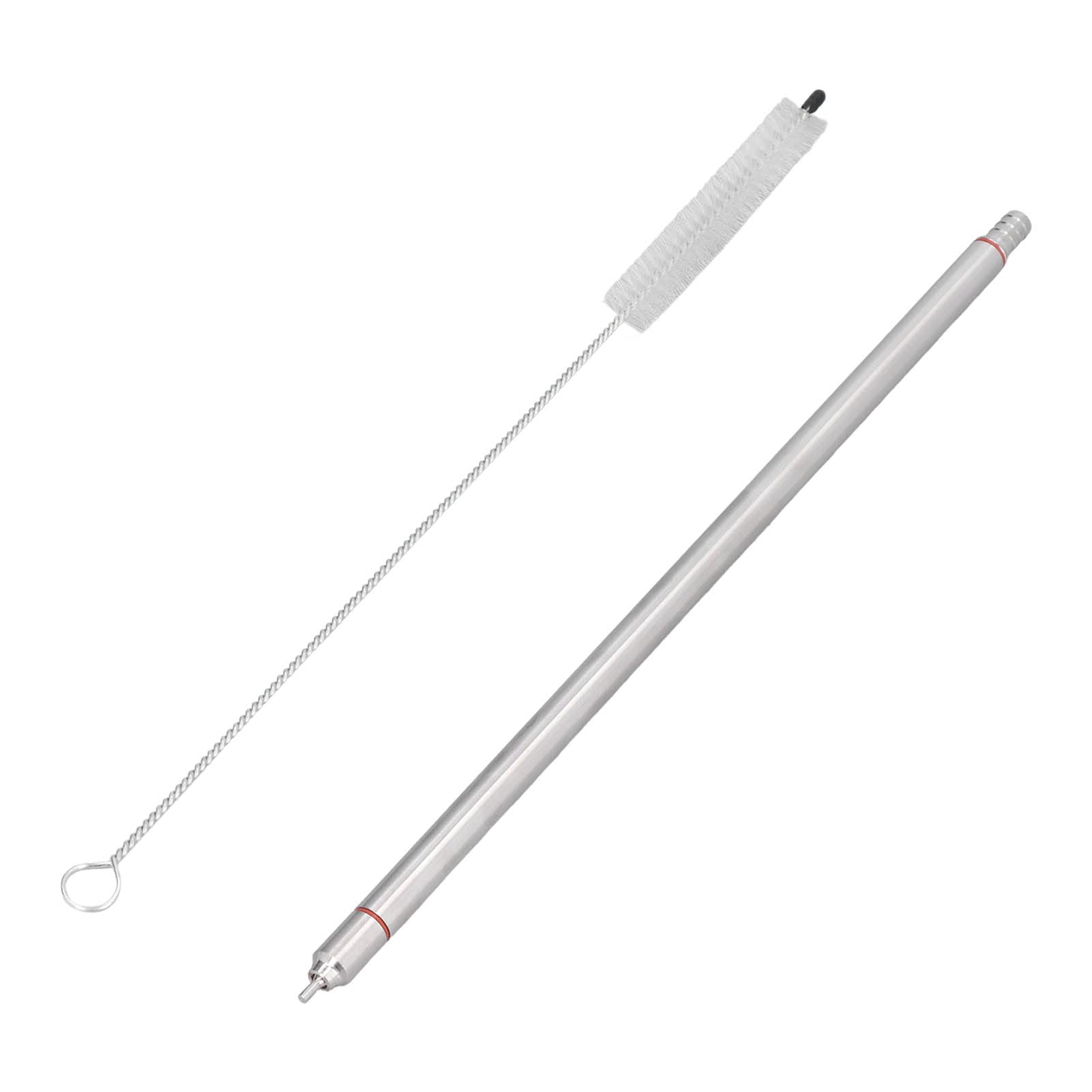 Beer Bottle Filler, Spring-Loaded Stainless Steel Bottling Wand with Brush, 304 SS Homebrew Bottling Tool for Brewers, Homebrewers and Brew Shops