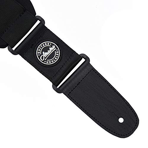 Amumu SBR Guitar Strap with 3.3'' Wide Rubber Padded for Electric