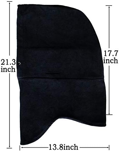Windproof balaclava with face mask and hat for cold weather.