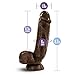 Eden Adult Sex Toy - Handcrafted Realistic Dildo with Suction Cup - 8.5 Inch Long - Flexible Lifelike Thick Dildo with Curved Shaft for G spot Clitoral Anal Stimulation - Women Men & Unisex - Brown
