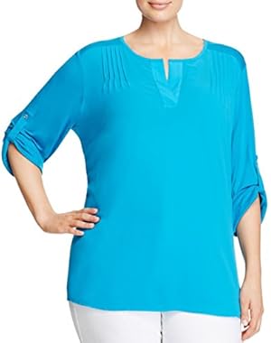 Women's Plus Size Chiffon Top W/ Knit