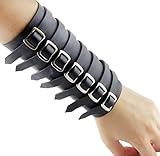 Simplicity Faux Leather Gauntlet Wristband Medieval Bracers Wrist Band, Buckle