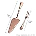 Buyer Star 1 Pcs Cake Shovel 7 Pcs Forks, Rose Gold 9-Inch Pie Cake Cheese Metal Cutter Server Slicer, Fruit Cake Salad Forks Set, 18/10 Stainless Steel