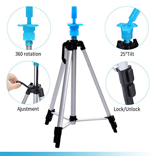 Adjustable Wig Head Stand Tripod Holder Mannequin Tripod for Hairdressing Training - Thumbnail 2