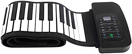 Coondmart Portable 88 Keys Silicone Flexible Roll Up Piano Foldable Keyboard Hand-rolling Piano with Battery Sustain Pedal