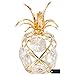 Matashi Home Decorative Tabletop Showpiece 24K Gold Plated Mini Pineapple Ornament Home Decor Gift for Christmas, Valentine's Day, Thanksgiving (Gold - Clear Crystals)