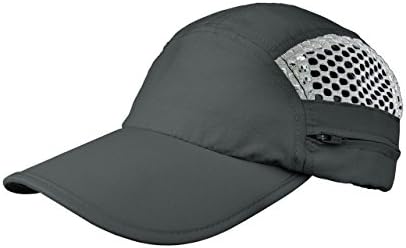 Juniper Sun Hats Taslon UV Cap with Hidden Flap, Charcoal, Medium