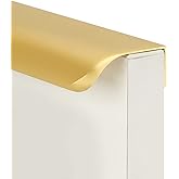 goldenwarm 10 Pack 3 Inch Matte Gold Finger Pulls Cabinet Edge Pulls Brushed Brass Drawer Handles Edge Hardware for Kitchen C