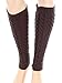 Women's Cable Knit Leg Warmers Ribbed Crochet Legging Long Boot Socks, Coffee