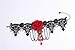 Qiyun (TM) Women's Black Crochet Lace Choker Red Rose Flower Collar Chains Tassel Necklace