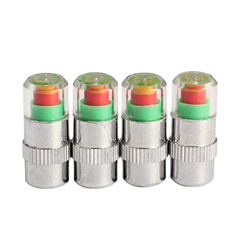ChooseU Tire Valve Stem Caps, Car Tire Pressure Monitor Valve Stem Caps Sensor Indicator for Sedan SUV Truck Camper Motorcycle 4 Pack