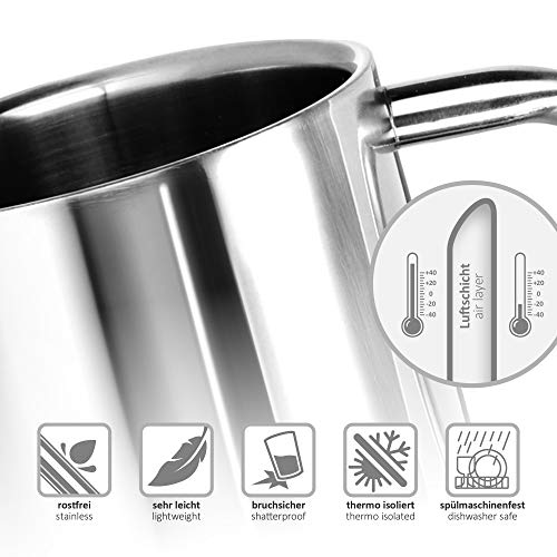 com-four® 2x Edelstahl Thermobecher - 180 ml je Becher - Isolierbecher doppelwandig - Kaffeetasse bruchsicher - Thermo-Trinkbecher - Camping Becher - Tasse - BPA-frei (180ml) – Bild 3