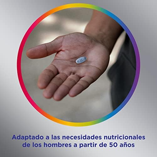 Hombre 50+ Complemento Alimenticio Multivitaminico y Multimineral Para Hombres 50+, Con Magnesio y Vitamina C, Sin Gluten, 90 Comprimidos