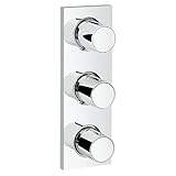 Grohtherm F 3-Handle Triple Volume Control Trim with Round Handles