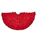 Lalent Christmas Tree Skirt, 48 Inches Red Black Buffalo Check and Burlap 6 Layers Ruffled Xmas Tree Skirt Gifts for Party Holiday Christmas Decorations (Red/Black)