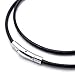 jonline24h Mens Black Leather Cord Necklace Rope Chain with Stainless Steel Clasp, 3mm, 14-30 inch(14)