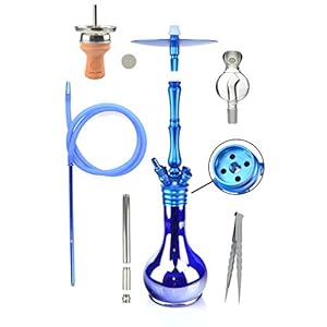 Mata Leon Zaragossa Ink Shisha im Komplettset mit Molassefänger, Aluminium, Blau