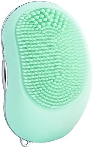 Aojiao Electric Sonic Facial Cleansing Brush Mini Vibrating Massager Silicon Face Cleaning Device Skin Care Tools System (Tiffany Blue)
