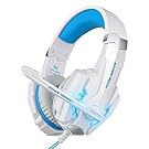 BlueFire 3.5mm Gaming Headset for PlayStation 4 PS4 Xbox One Games Tablet PC, Over Ear Headphone with Mic LED Light for Laptop Mac Nintendo Switch Controller (White)