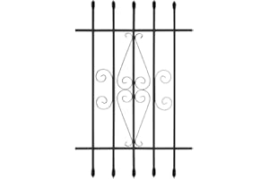 HOUSAGIES Grisham Spear Point Heavy-Duty Window Bars (Black, 24"X36") Window Safety Guards for Childen, Outdoor Prevent Burglary Window Security Bars