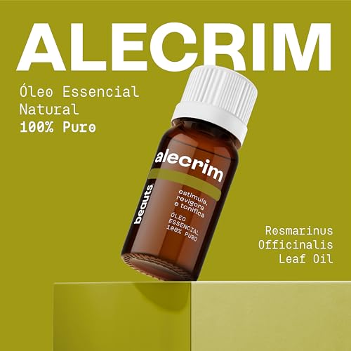 Óleo Essencial de Alecrim Premium - 100% Natural e Puro - Revigora, Melhora o Foco e Concentração, Relaxamento - Para Aromaterapia, Difusor de Oleo Essencial, Massagem e Tônico Capilar - 10 mL, Beauts
